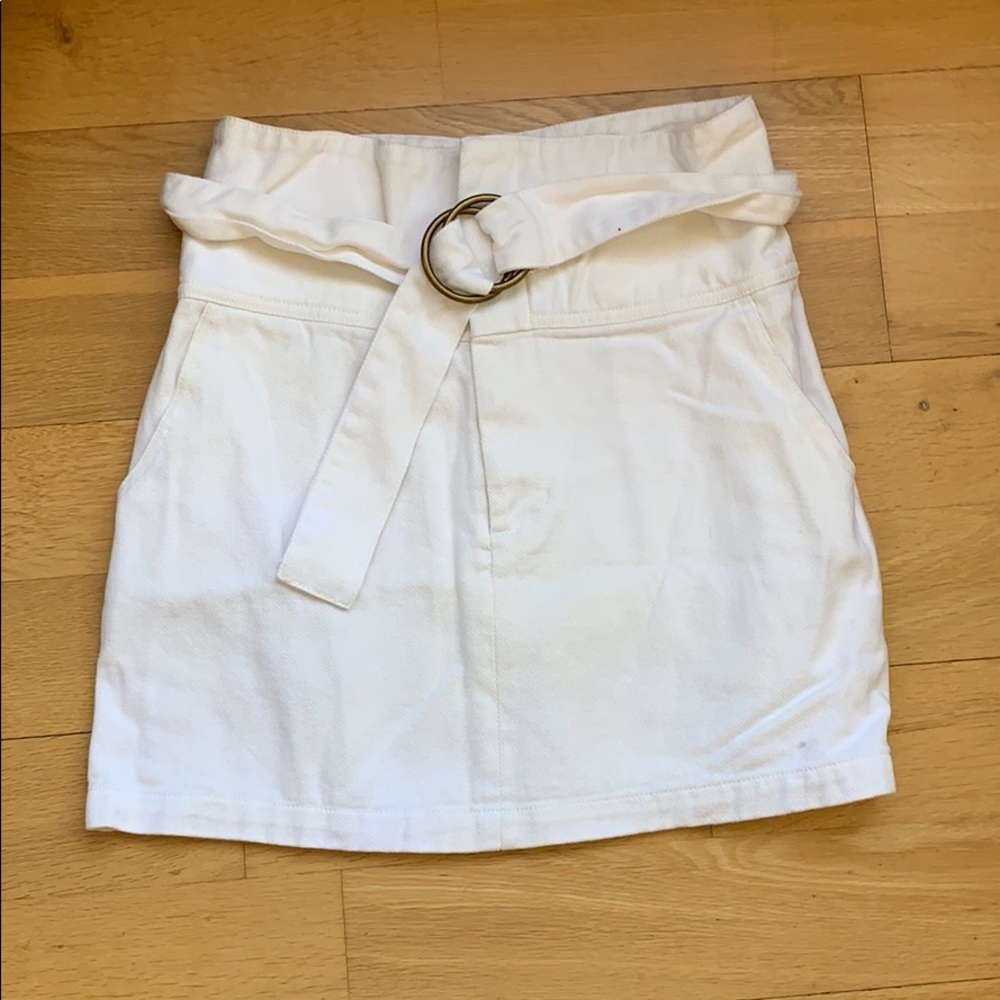 White jean skirt